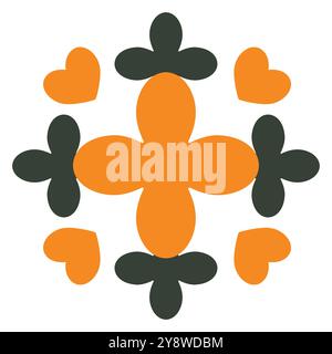 illustrazione colorata a fiori su sfondo bianco Illustrazione Vettoriale