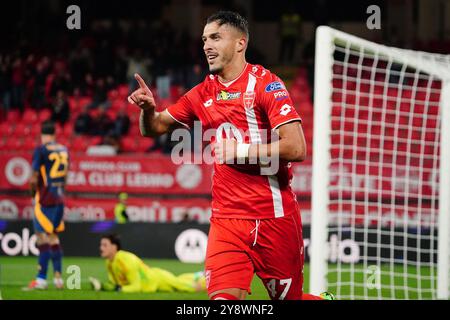 Dany Mota (AC Monza) celebra il gol durante AC Monza vs AS Roma, partita di calcio italiano di serie A A Monza, Italia, 6 ottobre 2024 Foto Stock