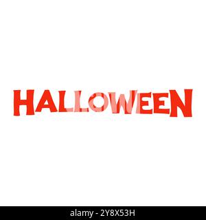 Caratteri vettoriali per Halloween. testo in stile piatto. modello di font grunge per il design delle festività Illustrazione Vettoriale