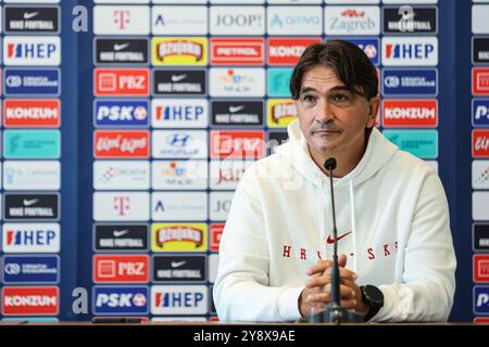 Zagabria, Croazia. 7 ottobre 2024. Il capo allenatore della nazionale di calcio croata Zlatko Dalic parla in una conferenza stampa a Zagabria, Croazia, il 7 ottobre 2024. Foto: Luka Stanzl/PIXSELL credito: Pixsell/Alamy Live News Foto Stock