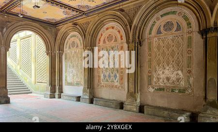 New York, USA, sottopassaggio pedonale a Bethesda Terrace, Central Park, New York City. Foto Stock