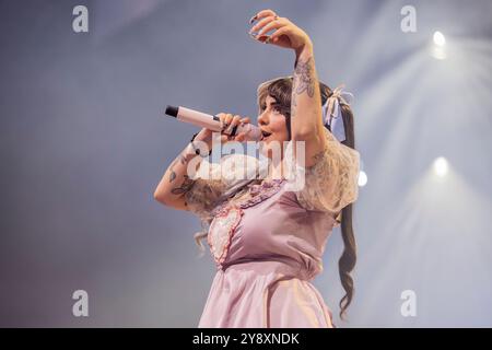 Barcellona, Spagna. 2024.10.05. Melanie Martinez si esibisce sul palco durante il Trilogy Tour al Palau Sant Jordi il 5 ottobre 2024 a Barcellona, Spagna. Foto Stock