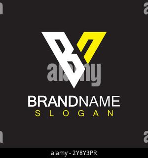 Modello di disegno del logo VB o BV lettere alfabetiche Illustrazione Vettoriale