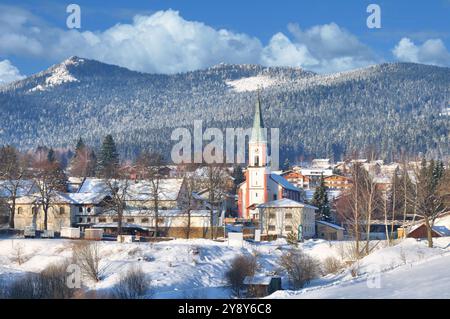 Villaggio idilliaco di Lohberg--Bayern--nella foresta bavarese,Lamer Winkel,distretto di Cham,Baviera,Germania Foto Stock