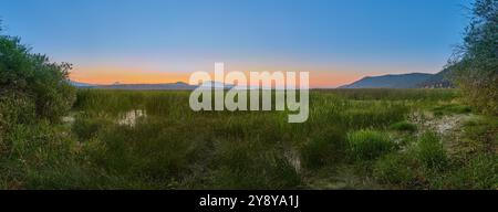 Panorama del lago Klamath dal Eagle Ridge County Park, Oregon. Foto Stock