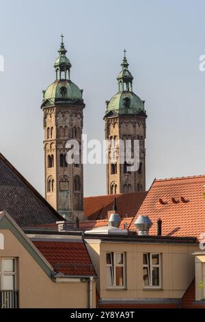 Cattedrale di Naumburg (Saale) (Naumberger Dom) - una cattedrale in stile romanico e un sito patrimonio dell'umanità dell'UNESCO, Naumburg, Sassonia-Anhalt, Germania, Europa Foto Stock