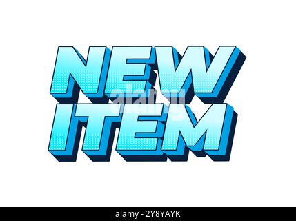 Nuovo elemento. Design effetto testo in stile 3D a scopo pubblicitario Illustrazione Vettoriale