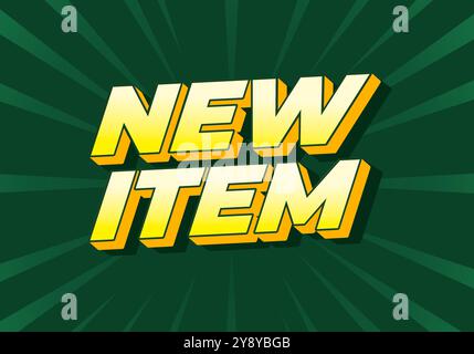 Nuovo elemento. Design effetto testo in stile 3D a scopo pubblicitario Illustrazione Vettoriale
