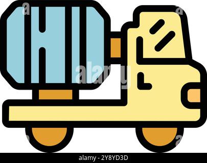 Betoniera che trasporta cemento in un cantiere, evidenziando il trasporto di materiali da costruzione essenziali Illustrazione Vettoriale