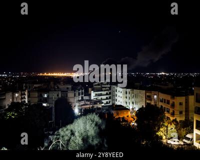 Beirut, Libano. 30 settembre 2024. Adrien Vautier/le Pictorium - Libano durante l'attacco israeliano a Hezbollah - 01/10/2024 - Libano/Beirut/Beirut - bombardamento dei sobborghi meridionali di Beirut. Crediti: LE PICTORIUM/Alamy Live News Foto Stock