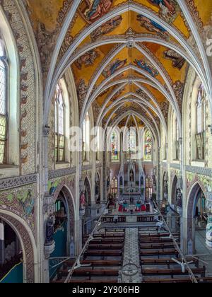 02 01 2024 Vintage Old Cathedral of the Holy Name, Nathalal Parikh Marg, Scindia Society, Police Colony, Apollo Bandar, Colaba, Mumbai, MaharashtraI Foto Stock