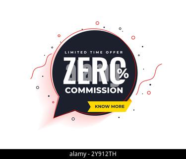 vettore offerta limitata nel tempo con modello di commissione zero-percentuale Illustrazione Vettoriale