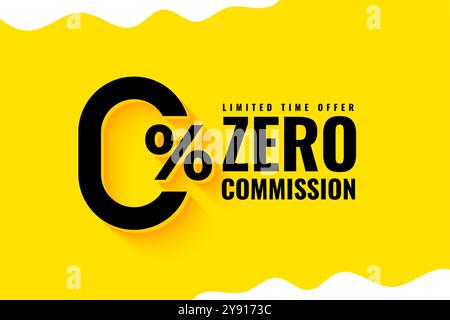 modello di provvigione zero-percentuale uniforme un vettore di offerta a tempo limitato Illustrazione Vettoriale