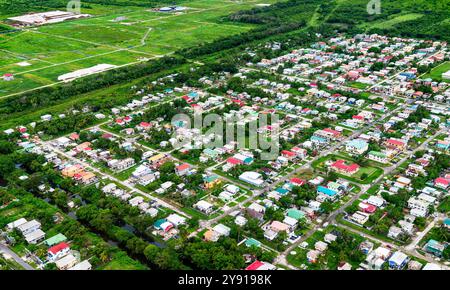 Vista aerea del quartiere di Georgetown, Guyana, Ruimveldt settentrionale Foto Stock