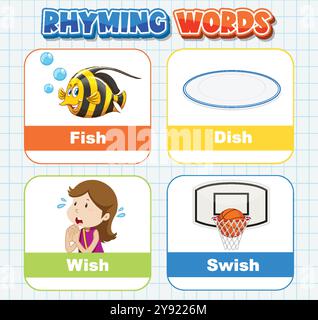 Immagine di parole in rima con immagini Illustrazione Vettoriale