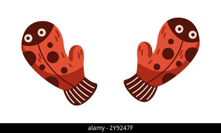 Adorabile oggetto vettoriale a forma di coccinella Illustrazione Vettoriale