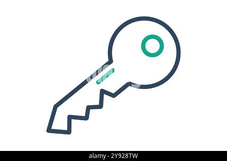 Icona chiave. stile icona linea. icona relativa alla ricezione. illustrazione vettoriale elementi hotel Illustrazione Vettoriale