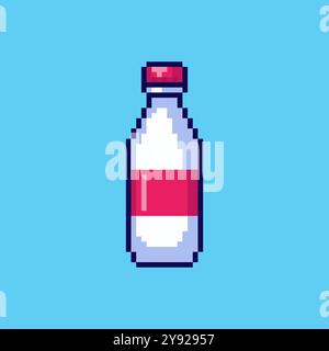 Design delle risorse di gioco di Beverage Bottle per pixel ART Illustrazione Vettoriale