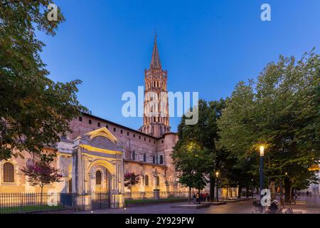 Attrazioni di Tolosa di giorno e di notte Foto Stock