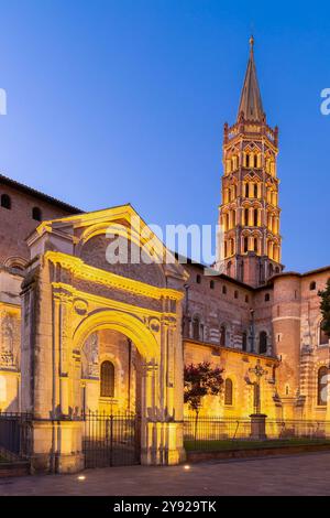 Attrazioni di Tolosa di giorno e di notte Foto Stock