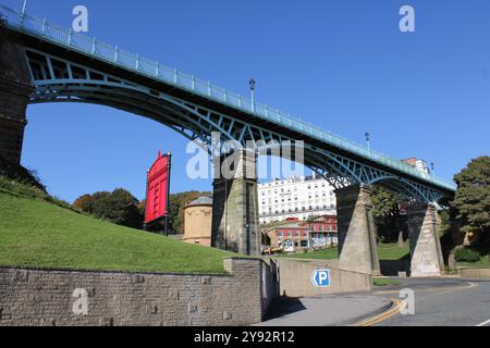 Passerella a Scarborough, Inghilterra Foto Stock