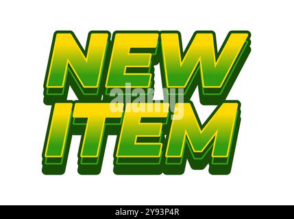 Nuovo elemento. Design effetto testo in stile 3D a scopo pubblicitario Illustrazione Vettoriale