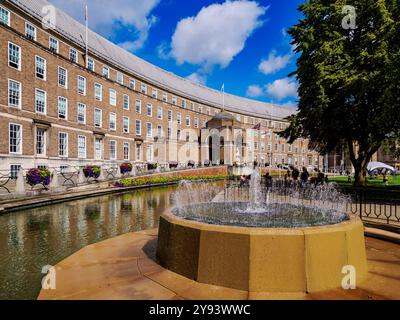 City Hall, College Green, Bristol, Inghilterra, Regno Unito, Europa Foto Stock