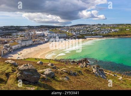 Porthmeor Beach, St Ives, Cornwall, Regno Unito. Foto Stock