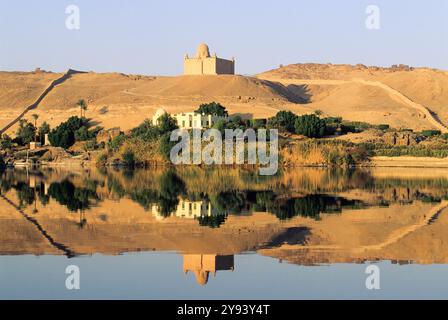 Mausoleo del sultano Muhammad Shah, Aga Khan III, 1877-1957, riva del Nilo, Assuan, Egitto, Nord Africa, Africa Foto Stock