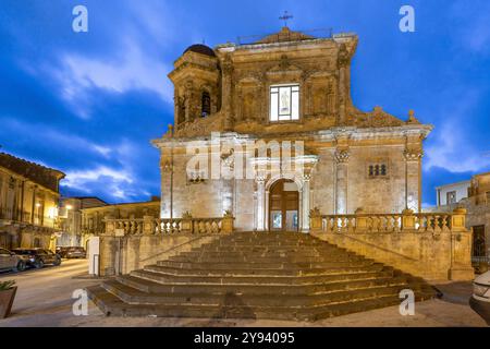 La Chiesa di San Michele, Palazzolo Acreide, Val di noto, Siracusa, Sicilia, Italia, Mediterraneo, Europa Foto Stock