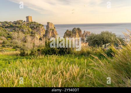 Scopello, Castellamare del Golfo, Trapani, Sicilia, Italia, Mediterraneo, Europa Foto Stock