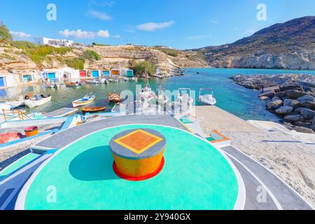 Mandrakia Village, Milos Island, Isole Cicladi, Isole greche, Grecia, Europa Foto Stock