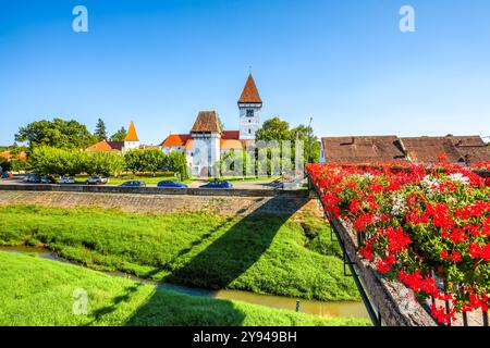 Agnetheln, Agnita, chiesa fortificata, Romania Foto Stock