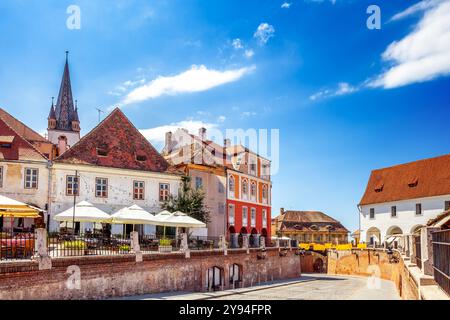 Città vecchia di Sibiu, Romania Foto Stock