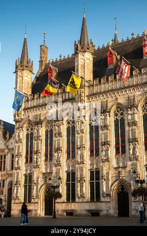 Belgio, Fiandre, Bruges, de Burg, Stadhuis, Municipio, Hotel de Ville Foto Stock