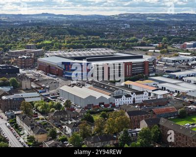 Vista aerea dello stadio Ibrox di Glasgow con drone Foto Stock