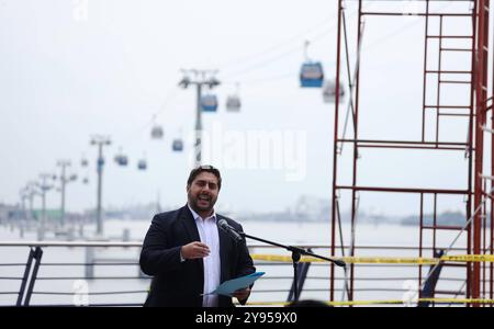 GYE OBRAS MAAC Guayaquil, martedì 8 ottobre 2024 il presidente Daniel Noboa non è andato al Museo di Antropologia e Arte Contemporanea, dove doveva visitare e verificare i progressi e il miglioramento delle infrastrutture, invece il ministro della Cultura Romina Munoz e il governatore Vicente Auad, erano presenti foto CÃ sar Munoz API Guayaquil Guayaquil Guayas Ecuador ACE GYE OBRASMAAC 5cbc xCÃ Foto Stock