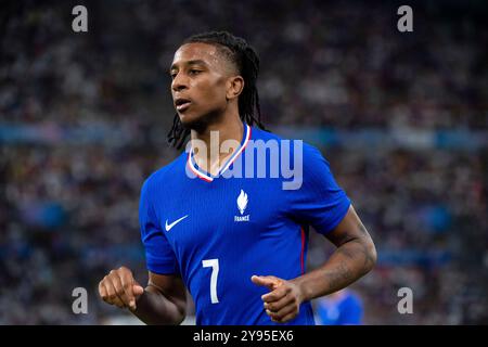 Marsiglia, Frankreich. 24 luglio 2024. Michael Olise (Frankreich, #07), fra, Olympische Spiele Paris 2024, Fussball Herren, Frankreich (fra) vs Vereinigte Staaten von Amerika (USA), 1. Spieltag, Gruppe A, 24.07.2024 foto: Eibner-Pressefoto/Michael Memmler credito: dpa/Alamy Live News Foto Stock