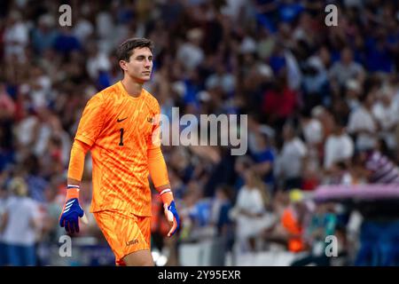 Marsiglia, Frankreich. 24 luglio 2024. Patrick Schulte (USA, n. 01), fra, Olympische Spiele Paris 2024, Fussball Herren, Frankreich (fra) vs Vereinigte Staaten von Amerika (USA), 1. Spieltag, Gruppe A, 24.07.2024 foto: Eibner-Pressefoto/Michael Memmler credito: dpa/Alamy Live News Foto Stock