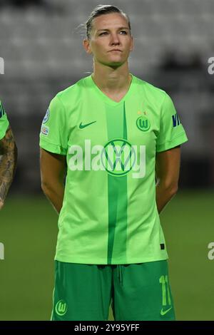 Roma, Lazio. 8 ottobre 2024. Alexandra Popp di Wolfsburg durante la partita di Champions League WomenÕs tra Roma Women e Wolfsburg Woman allo stadio tre Fontane di Roma, Italia, 8 ottobre 2024. Crediti: massimo insabato/Alamy Live News Foto Stock