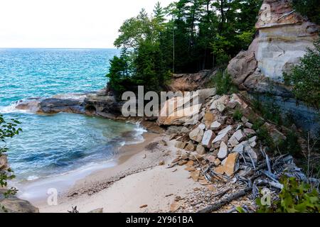 Fotografia delle "insenature", fotografata Rocks National Lakeshore, scattata in un viaggio di agosto con zaino in spalla. Foto Stock