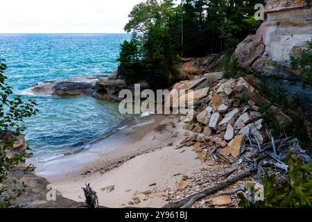 Fotografia delle "insenature", fotografata Rocks National Lakeshore, scattata in un viaggio di agosto con zaino in spalla. Foto Stock