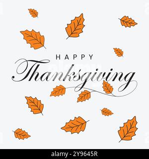 Sfondo modello lettera tipografica Happy Thanksgiving Day. Illustrazione vettoriale Illustrazione Vettoriale