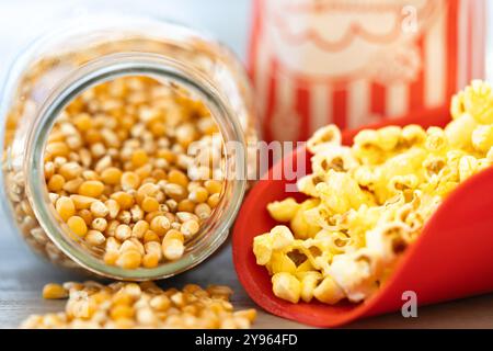 Popcorn gustoso e burroso Foto Stock