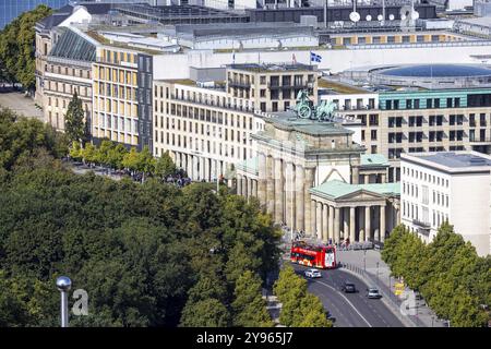 Brandeburgo, Tor. Vista dal punto panoramico Kollhoff-Tower a Potsdamer Platz, vista della città. Berlino, Germania, Europa Foto Stock