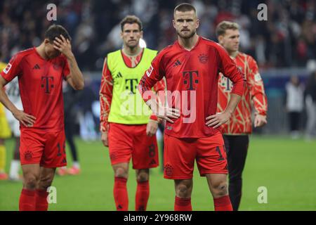 Francoforte, Germania. 6 ottobre 2024. Fußball 1. Bundesliga - Eintracht Frankfurt - FC Bayern München am 06.10.2024 im Deutsche Bank Park a Francoforte Eric Dier (Monaco 15) unzufrieden, enttäuscht, enttaeuscht, niedergeschlagen. Foto: Le normative DFL osnapix vietano qualsiasi uso di fotografie come sequenze di immagini e/o quasi-video. Credito: dpa/Alamy Live News Foto Stock