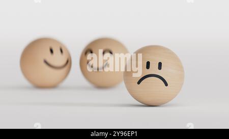 Illustrazione 3D dell'interazione sociale. Sfondo con emoticon.rendering 3D su sfondo bianco. Foto Stock