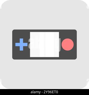 Pulsante videogiochi. Icona del videogioco. Illustrazione Vettoriale