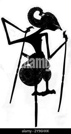 Wayang Kulit Shadow Puppet silhouette Foto Stock