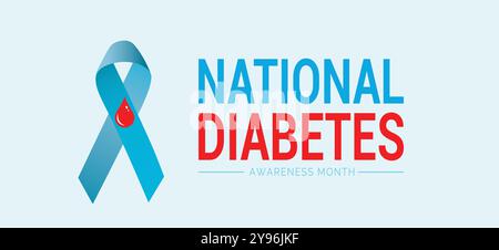 National Diabetes Awareness Month viene osservato ogni anno durante novembre illustrazione vettoriale sullo sfondo Illustrazione Vettoriale